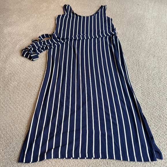 C&C California Dresses & Skirts - C&C California Dress Midi Tank Jersey Knit Navy White Stripe Coastal Boho SMALL